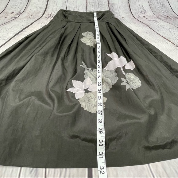 GAP women's NWT silk blend strapless dress slate grey floral applique size 2 - Picture 12 of 15